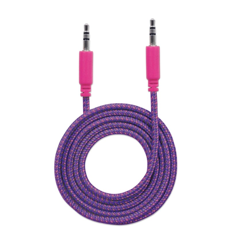 Cavo Audio con Guaina Intrecciata 1m Viola Fucsia con Blister