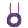 Cavo Audio con Guaina Intrecciata 1m Viola Fucsia con Blister