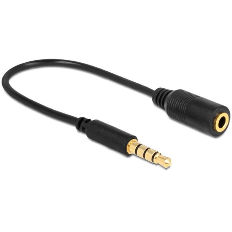 Cavo Audio 3.5 mm M F 4Pin Convertitore di Assegnazione Pin 17,5cm Nero