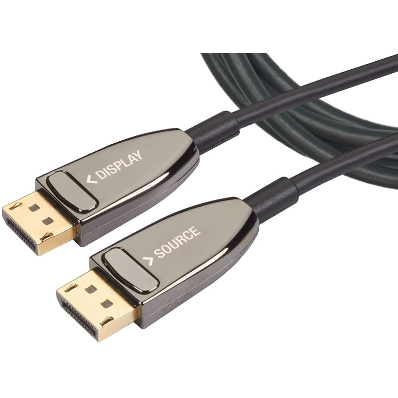 Cavo Ottico Attivo DisplayPort 1.4 Active Optical Cable 8K 60Hz 32.4 Gbps Connettori a Scatto 10m