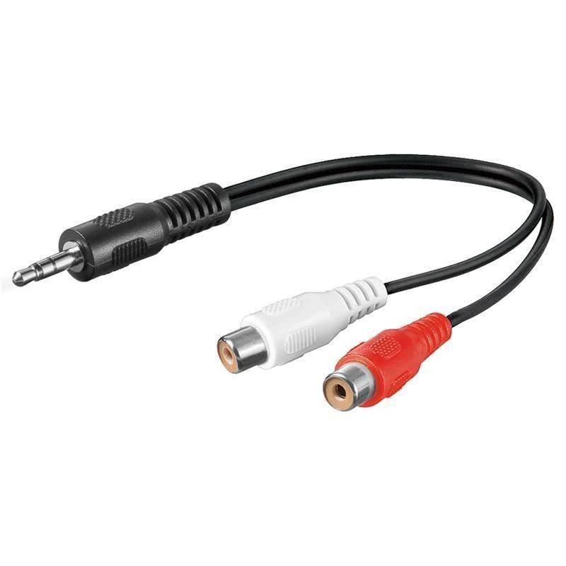 Cavo Audio Stereo 2 RCA Femmina a Jack 3.5 mm Maschio 0,20 m