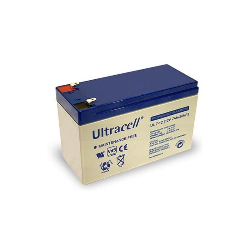 Batteria Ricaricabile 12V 7Ah Ultracell UL7-12(Faston 187 - 4.8 mm)