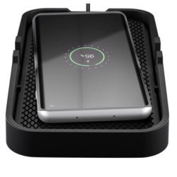 Caricatore Smartphone Qi Wireless da Auto 15W Silicone Nero