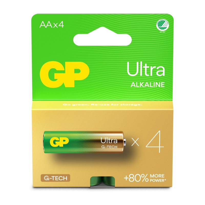 Confezione 4 Batterie GP Ultra Alcaline Stilo AA 15AU/LR6