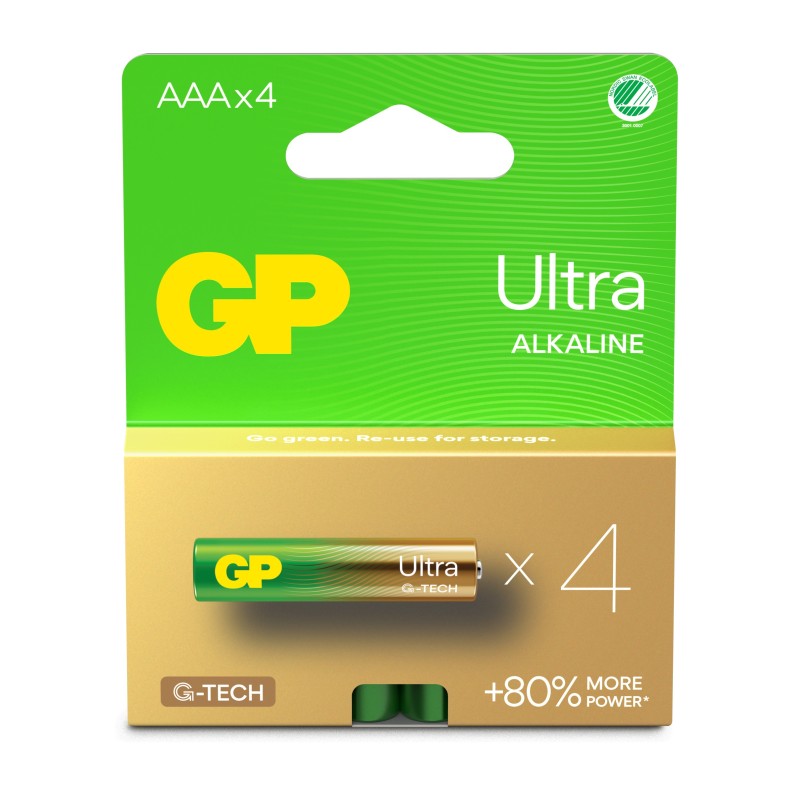 Confezione 4 Batterie GP Ultra Alcaline Ministilo AAA 24AU/LR03