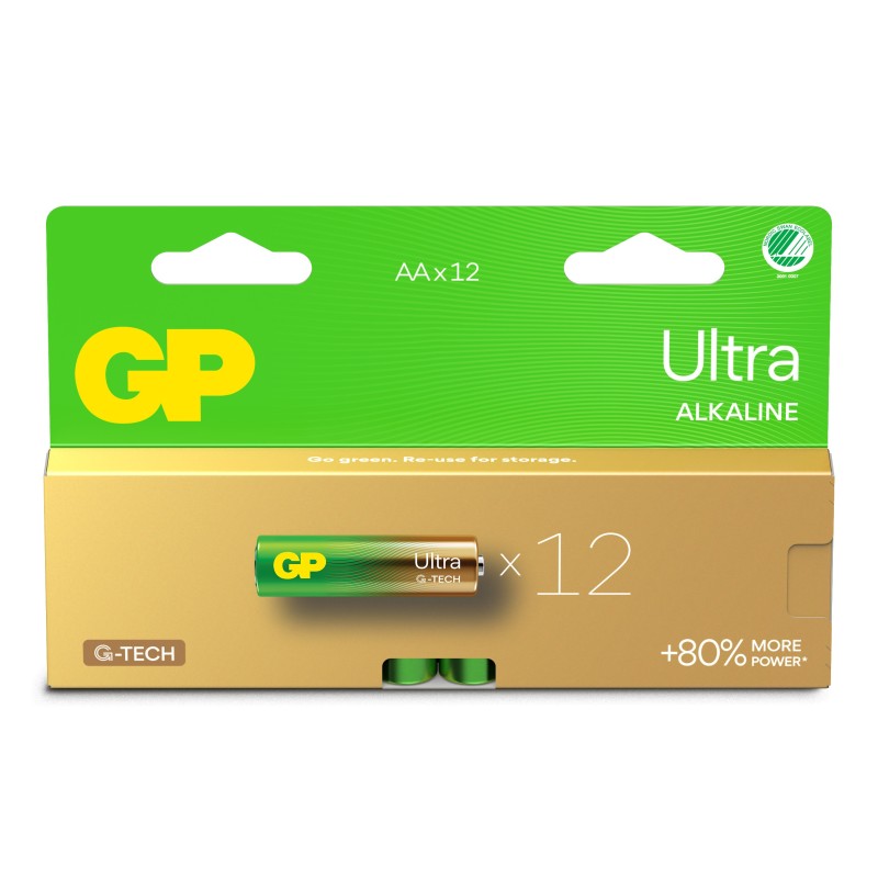 Confezione 12 Batterie GP Ultra Alcaline Stilo AA 15AU/LR6