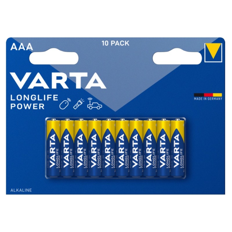 Confezione 10 Batterie Varta Longlife Power Ministilo AAA