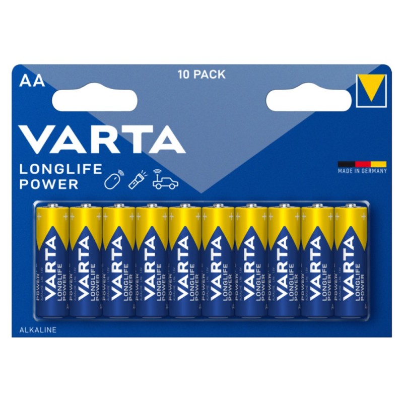 Confezione 10 Batterie Varta Longlife Power Stilo AA