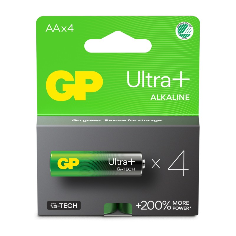 Confezione 4 Batterie GP Ultra Plus Alcaline Stilo AA 15AUP/LR6